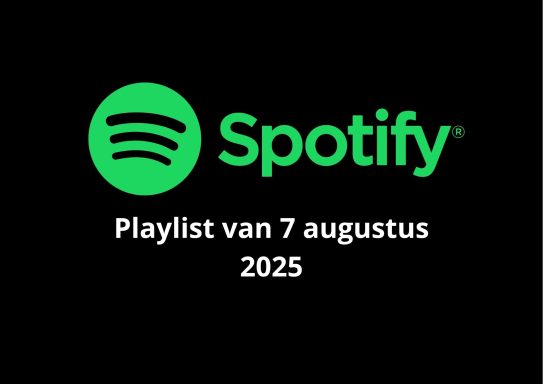 Spotify logo met de tekst "Playlist van 7 augustus 2025".